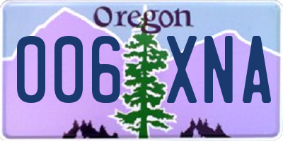 OR license plate 006XNA