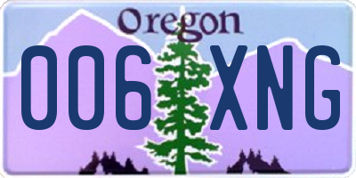 OR license plate 006XNG