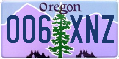OR license plate 006XNZ