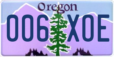 OR license plate 006XOE