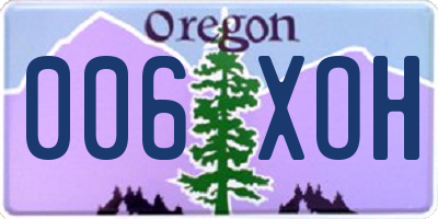 OR license plate 006XOH