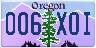 OR license plate 006XOI