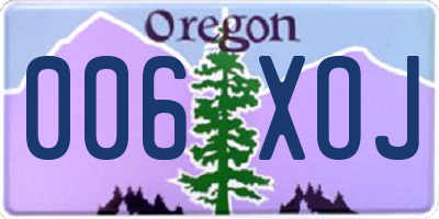 OR license plate 006XOJ