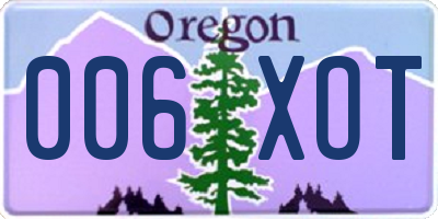 OR license plate 006XOT