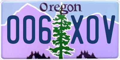 OR license plate 006XOV
