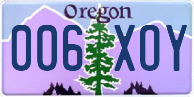 OR license plate 006XOY