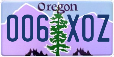 OR license plate 006XOZ