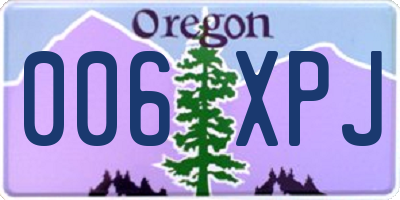 OR license plate 006XPJ