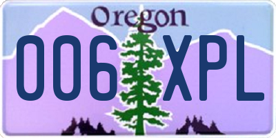 OR license plate 006XPL
