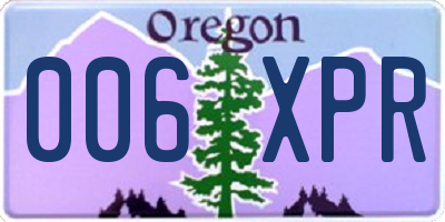 OR license plate 006XPR