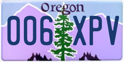 OR license plate 006XPV