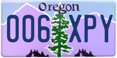 OR license plate 006XPY