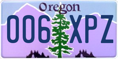 OR license plate 006XPZ