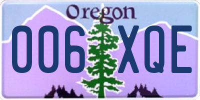 OR license plate 006XQE