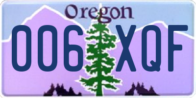 OR license plate 006XQF