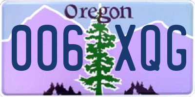 OR license plate 006XQG
