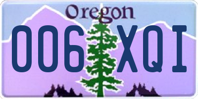 OR license plate 006XQI