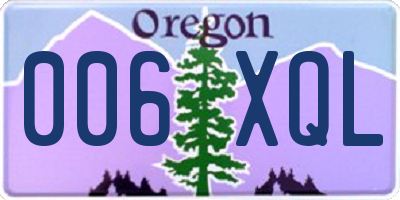 OR license plate 006XQL