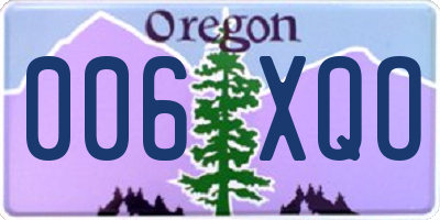 OR license plate 006XQO