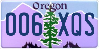 OR license plate 006XQS
