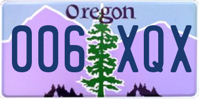 OR license plate 006XQX