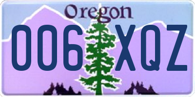 OR license plate 006XQZ