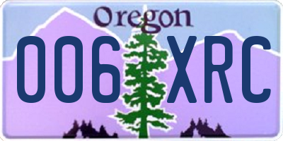 OR license plate 006XRC