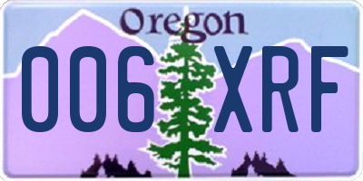 OR license plate 006XRF