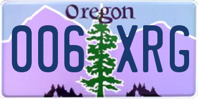 OR license plate 006XRG