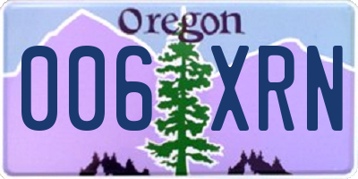 OR license plate 006XRN
