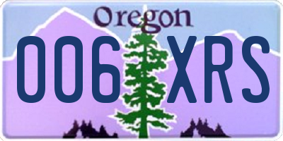 OR license plate 006XRS