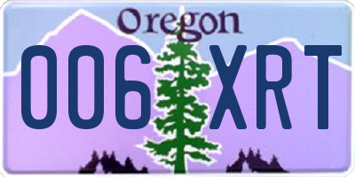 OR license plate 006XRT