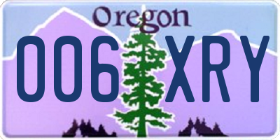 OR license plate 006XRY