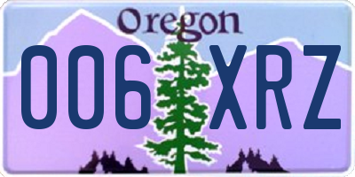 OR license plate 006XRZ