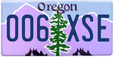 OR license plate 006XSE