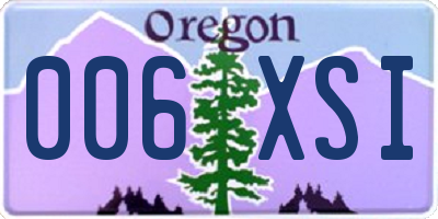 OR license plate 006XSI