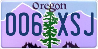 OR license plate 006XSJ