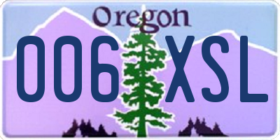 OR license plate 006XSL