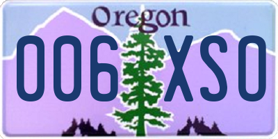 OR license plate 006XSO