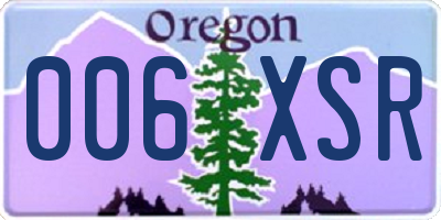 OR license plate 006XSR
