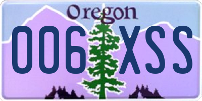 OR license plate 006XSS