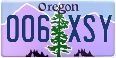 OR license plate 006XSY