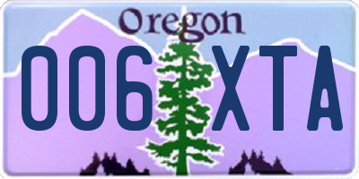 OR license plate 006XTA