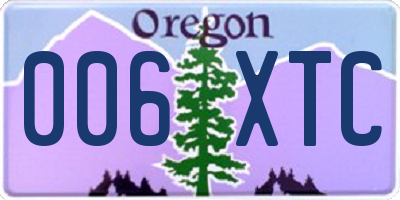 OR license plate 006XTC
