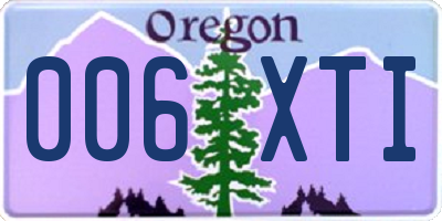 OR license plate 006XTI