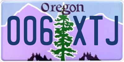 OR license plate 006XTJ