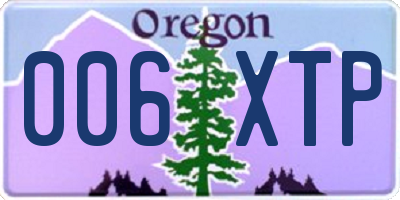 OR license plate 006XTP