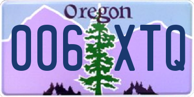 OR license plate 006XTQ