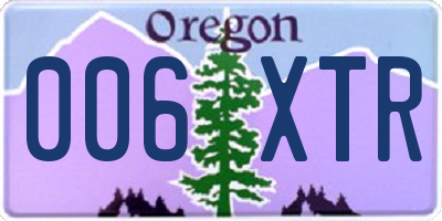 OR license plate 006XTR