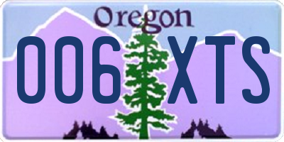 OR license plate 006XTS